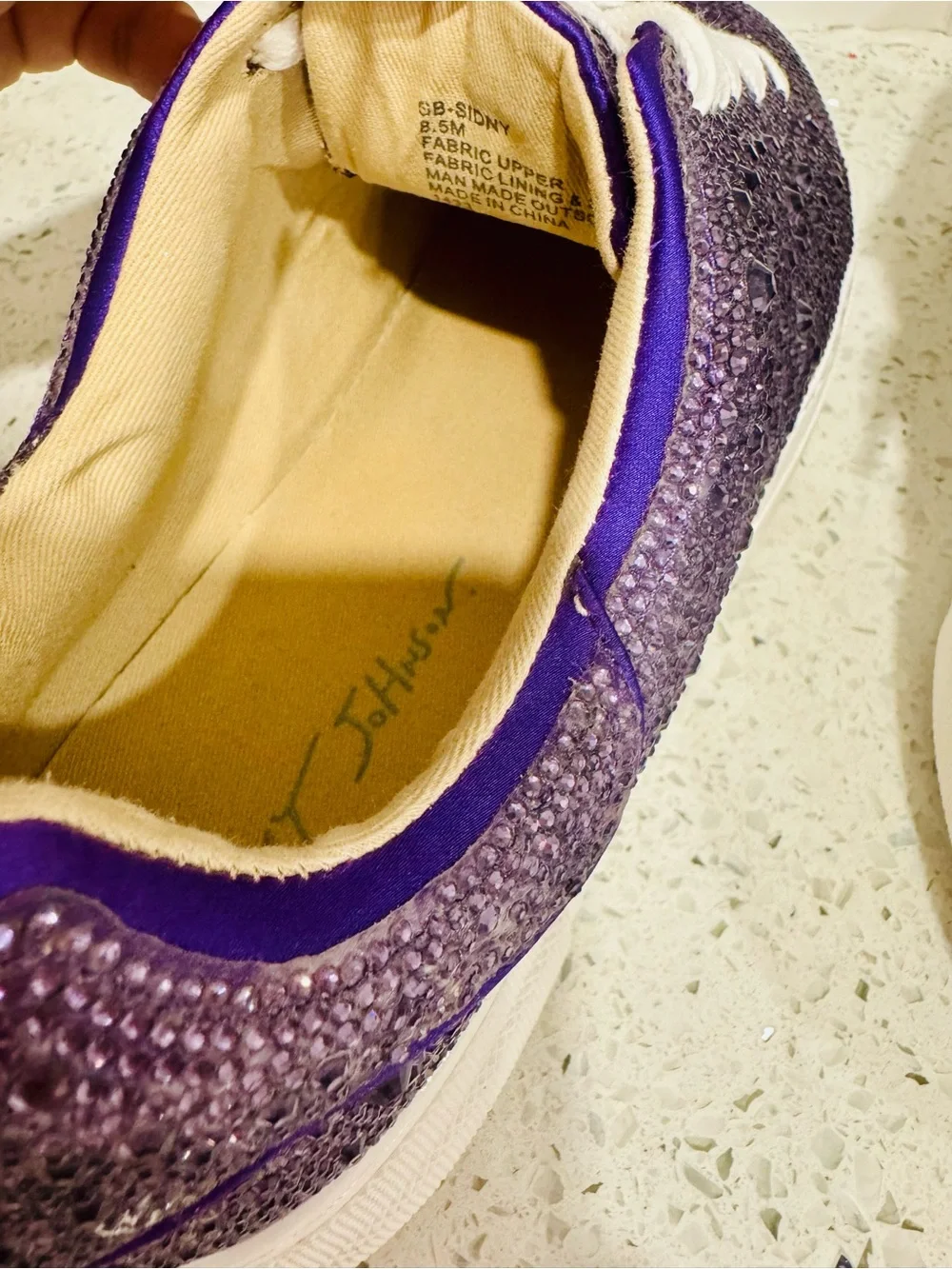 Betsey Johnson Purple Crystal Embellished Platform Sneakers